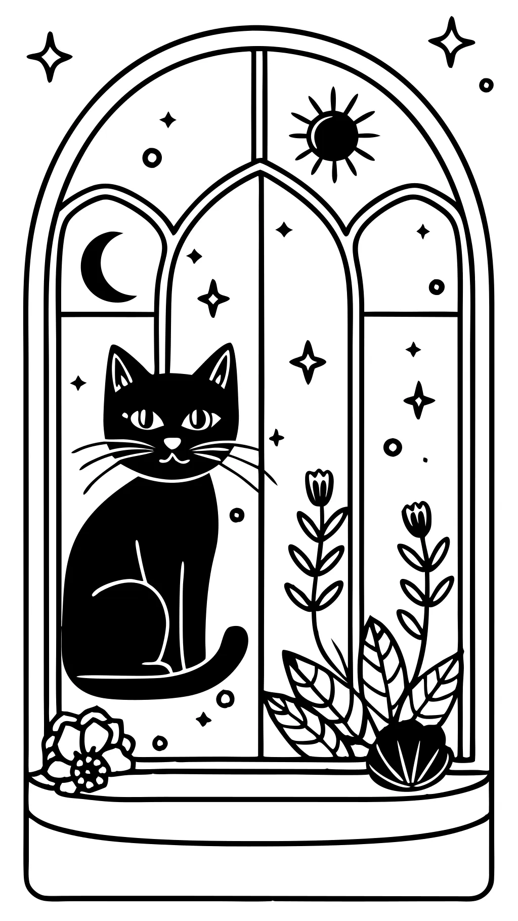 coloring page black cat